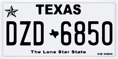 TX license plate DZD6850