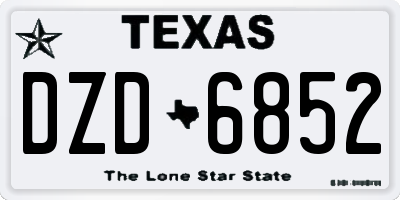 TX license plate DZD6852