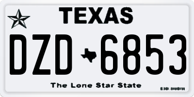 TX license plate DZD6853