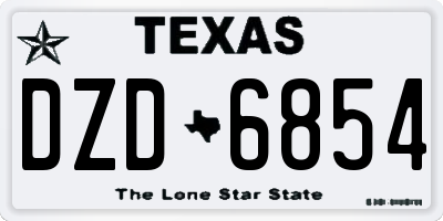 TX license plate DZD6854