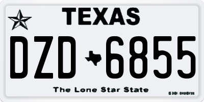 TX license plate DZD6855
