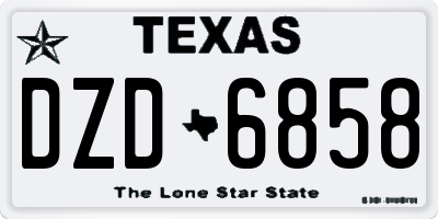 TX license plate DZD6858