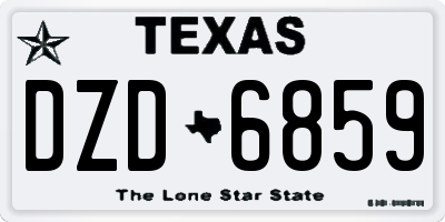 TX license plate DZD6859