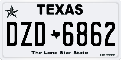 TX license plate DZD6862