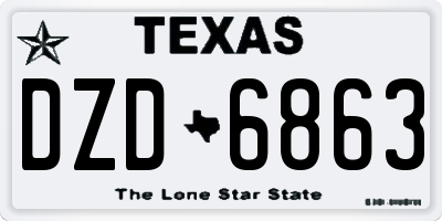 TX license plate DZD6863