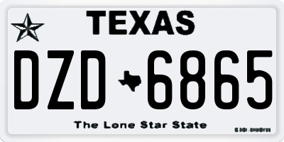 TX license plate DZD6865