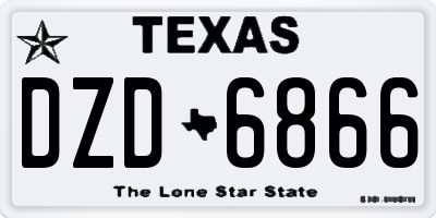 TX license plate DZD6866