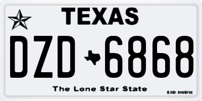 TX license plate DZD6868
