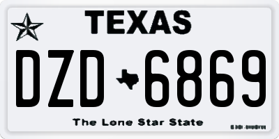 TX license plate DZD6869