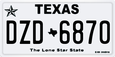 TX license plate DZD6870