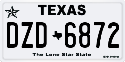TX license plate DZD6872