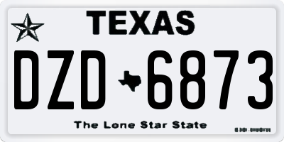 TX license plate DZD6873