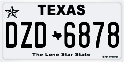 TX license plate DZD6878