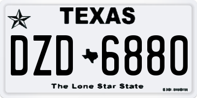 TX license plate DZD6880