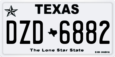 TX license plate DZD6882