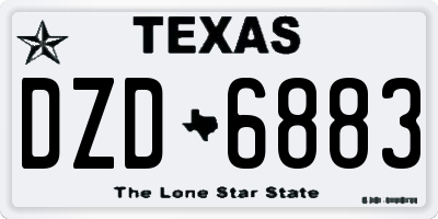 TX license plate DZD6883