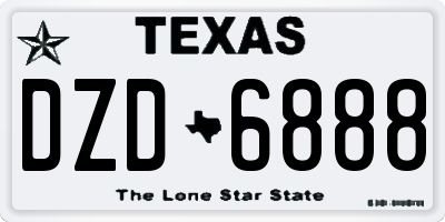 TX license plate DZD6888