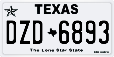 TX license plate DZD6893