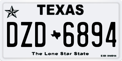 TX license plate DZD6894