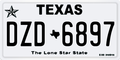 TX license plate DZD6897