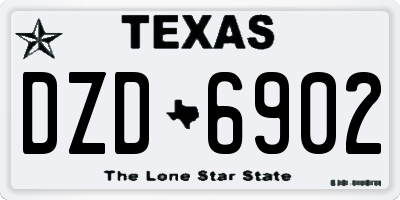 TX license plate DZD6902