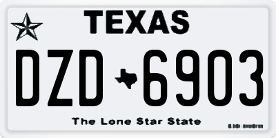 TX license plate DZD6903