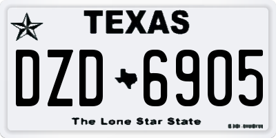 TX license plate DZD6905