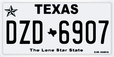 TX license plate DZD6907