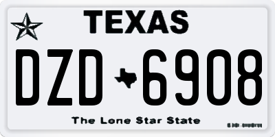 TX license plate DZD6908