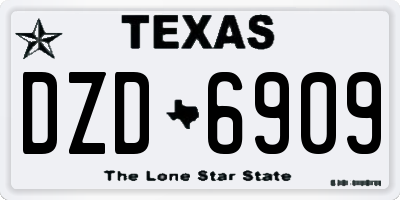 TX license plate DZD6909