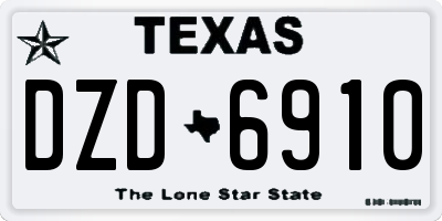 TX license plate DZD6910