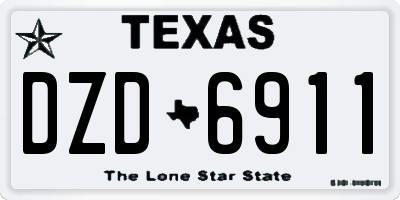 TX license plate DZD6911