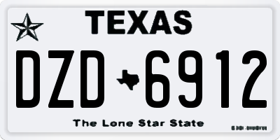 TX license plate DZD6912