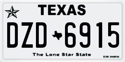 TX license plate DZD6915