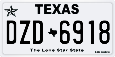 TX license plate DZD6918