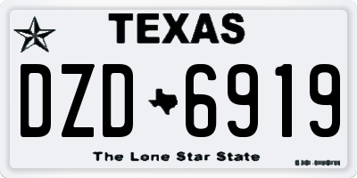 TX license plate DZD6919