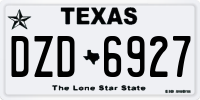TX license plate DZD6927