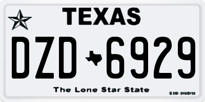 TX license plate DZD6929