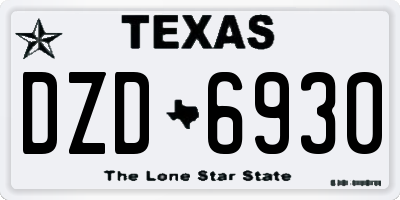 TX license plate DZD6930