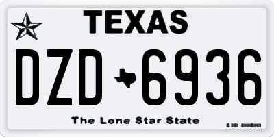 TX license plate DZD6936