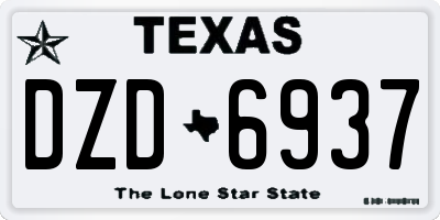 TX license plate DZD6937