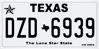 TX license plate DZD6939