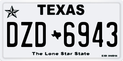 TX license plate DZD6943