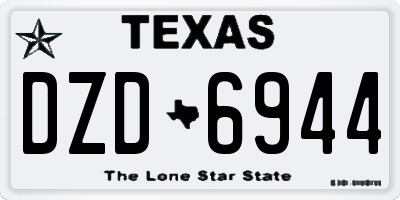 TX license plate DZD6944