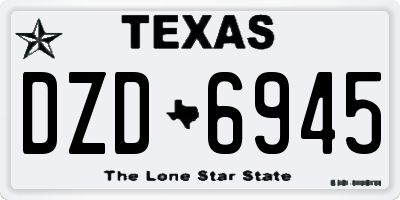 TX license plate DZD6945