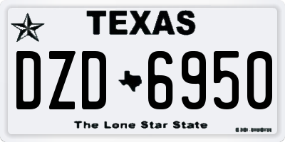 TX license plate DZD6950
