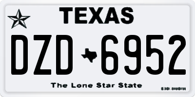 TX license plate DZD6952