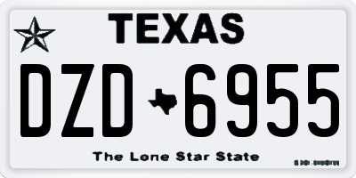 TX license plate DZD6955