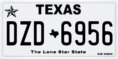 TX license plate DZD6956