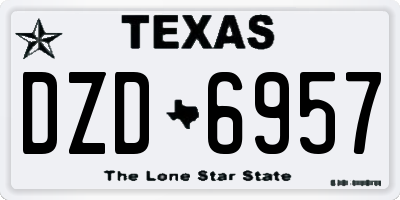 TX license plate DZD6957